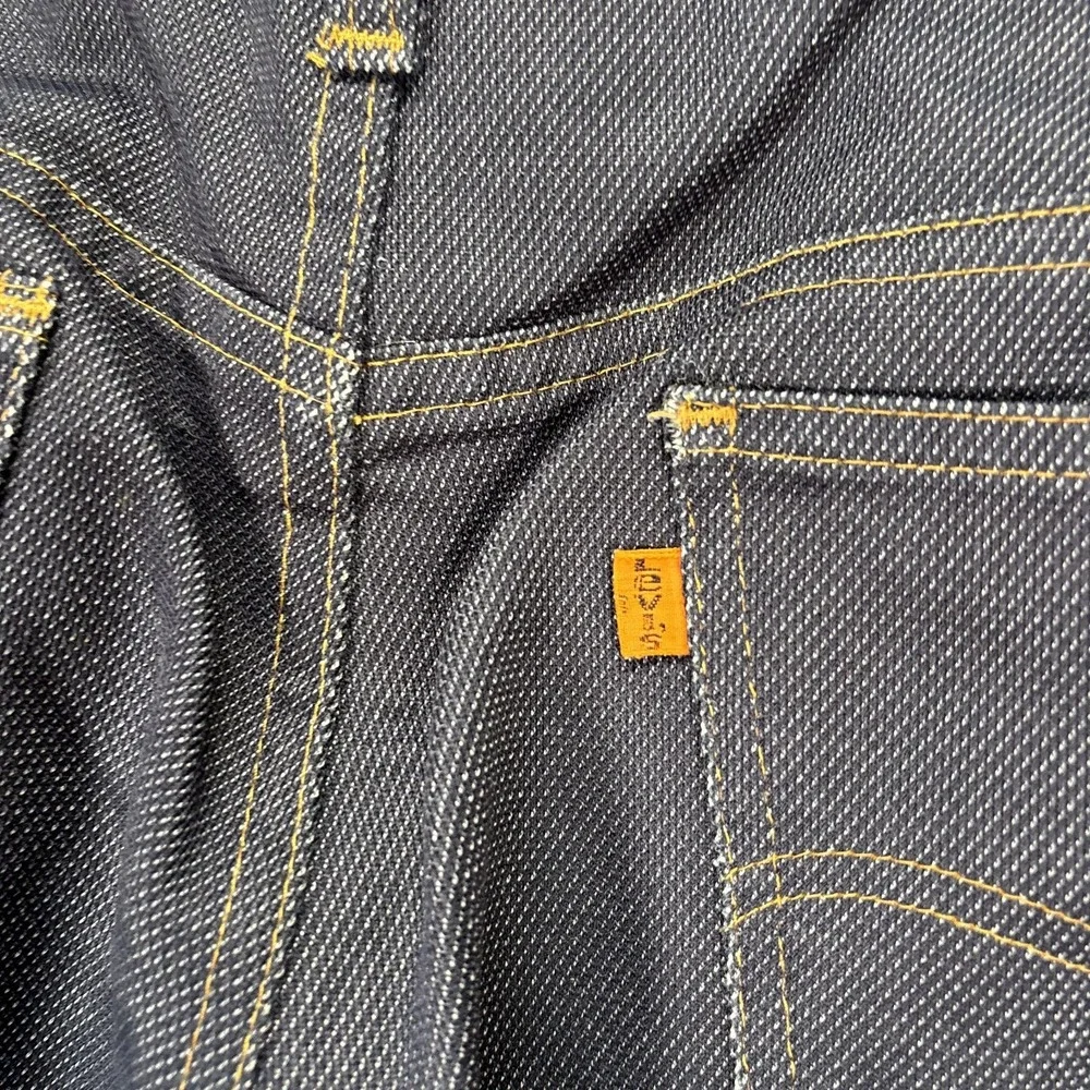 Vintage Levis 517 1970s 32x29 Orange Tab Polyester Boot Flare USA Blue Stretch